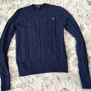 Brooks Brothers Navy Cable Knit Crewneck Sweater. EUC! Worn Twice!